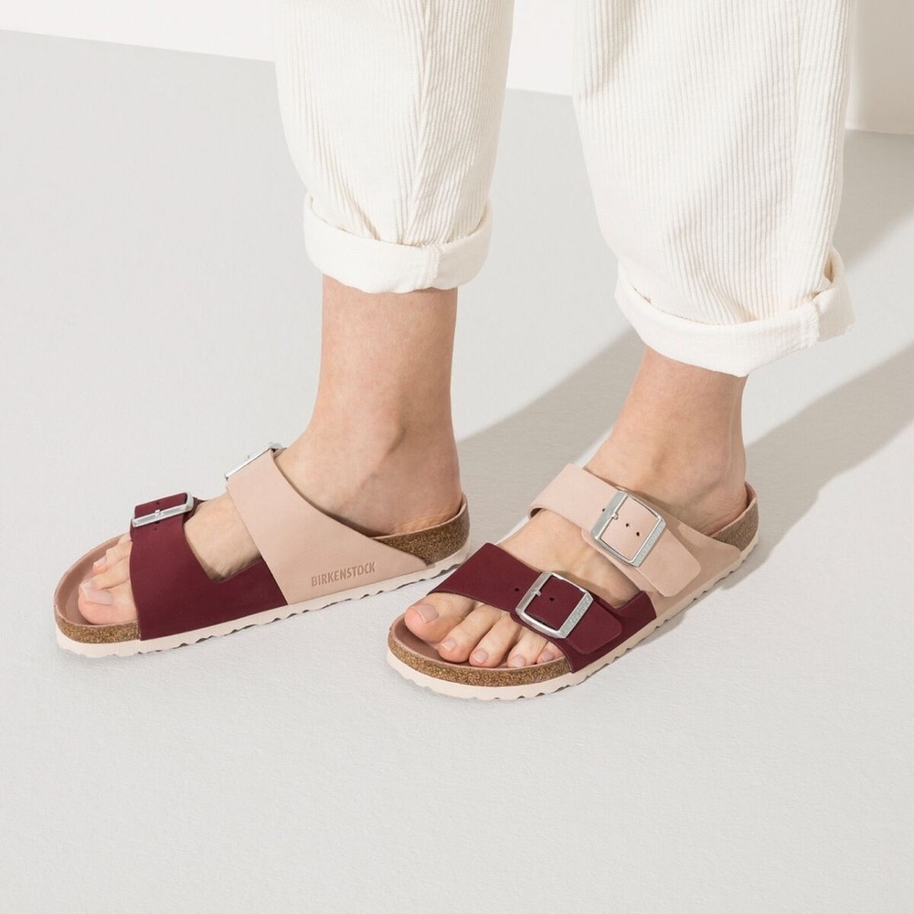 BNWT Birkenstock Split Hex Arizona Sandal in Red and Pink